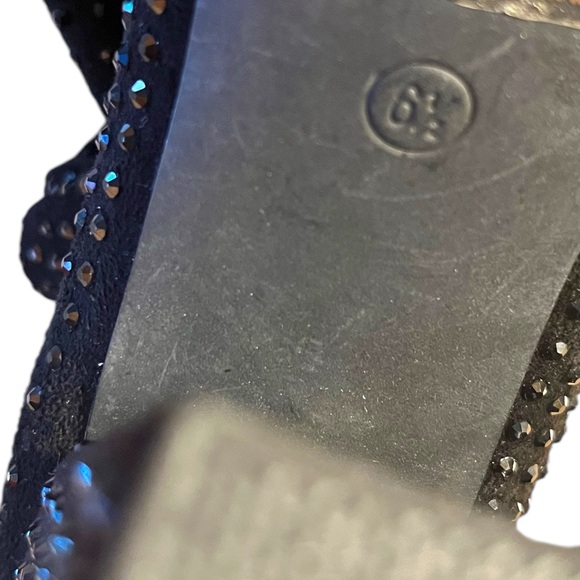 Black Glitter Over-The-Knee Heeled Boot Size 6.5 - Picture 7 of 7